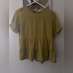 paper crane, green blouse, size small!!